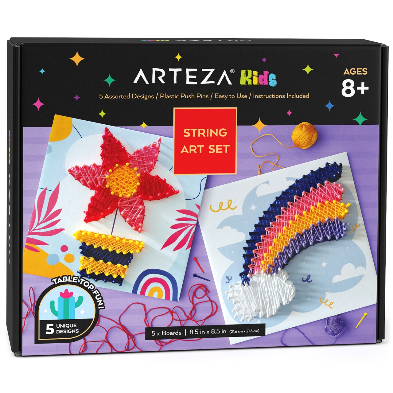 Arteza Kids String Art, Mixed Designs - 5 Pack